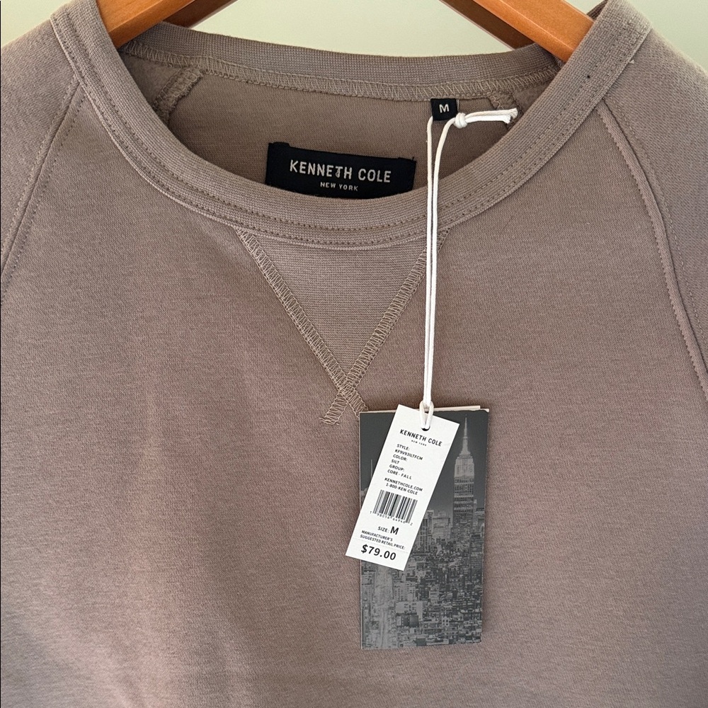 NWT Kenneth Cole Beige Sweatshirt Pullover